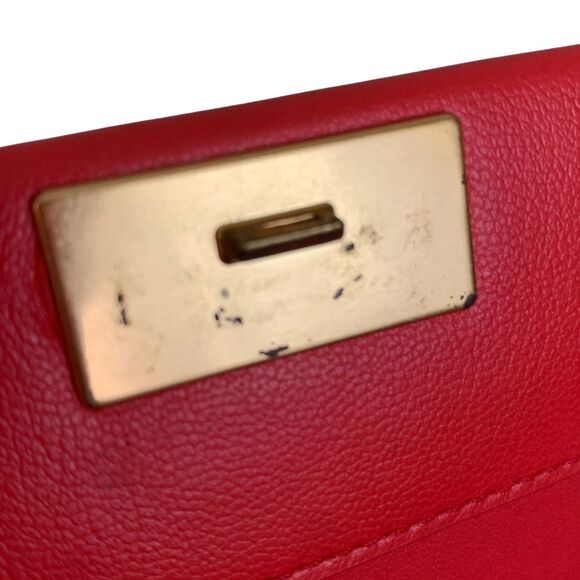 Kate Spade Grace Convertible Shoulder Bag Red Leather Small Flap Shoulder Bag - Picture 15 of 15